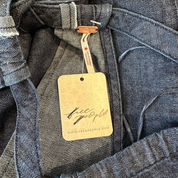 Free People Isabella Denim Jean Tunic Dress in Dark Wash Dusty Blue Size XS - Picture 8 of 9